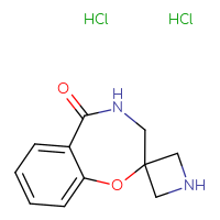 Chemical structure of 4',5'-dihydro-3'H-spiro[azetidine-3,2'-[1,4]benzoxazepin]-5'-one dihydrochloride - CSSB00137315541