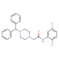 Chemical structure of N-(2,5-dichlorophenyl)-2-[4-(diphenylmethyl)piperazin-1-yl]acetamide - CSSB00026397922