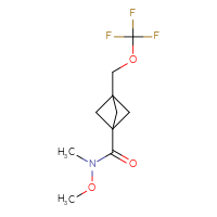 Chemical structure of N-methoxy-N-methyl-3-[(trifluoromethoxy)methyl]bicyclo[1.1.1]pentane-1-carboxamide - CSSB21151595212
