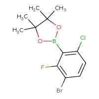 Chemical structure of 2-(3-bromo-6-chloro-2-fluorophenyl)-4,4,5,5-tetramethyl-1,3,2-dioxaborolane - CSSB00010341295