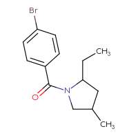 Chemical structure of 1-(4-bromobenzoyl)-2-ethyl-4-methylpyrrolidine - CSSB00019738531