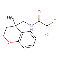 Chemical structure of 2-chloro-2-fluoro-N-[(4-methyl-3,4-dihydro-2H-1-benzopyran-4-yl)methyl]acetamide - CSSB21332124918