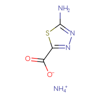 Chemical structure of ammonium 5-amino-1,3,4-thiadiazole-2-carboxylate - CSSB20621783050