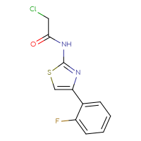 Chemical structure of 2-chloro-N-[4-(2-fluorophenyl)-1,3-thiazol-2-yl]acetamide - CSSB01999077316