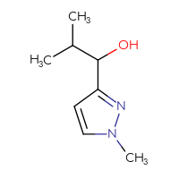 Chemical structure of 2-methyl-1-(1-methyl-1H-pyrazol-3-yl)propan-1-ol - CSSB00012235808
