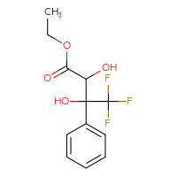 Chemical structure of ethyl 4,4,4-trifluoro-2,3-dihydroxy-3-phenylbutanoate - CSSB15107810769