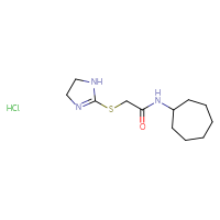 Chemical structure of N-cycloheptyl-2-(4,5-dihydro-1H-imidazol-2-ylsulfanyl)acetamide hydrochloride - CSSB00000725389