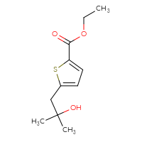 Chemical structure of ethyl 5-(2-hydroxy-2-methylpropyl)thiophene-2-carboxylate - CSSB06655498769