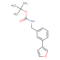 Chemical structure of tert-butyl N-{[3-(furan-3-yl)phenyl]methyl}carbamate - CSSB04323807530