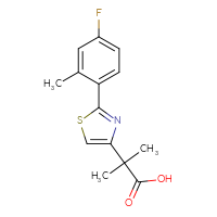Chemical structure of 2-[2-(4-fluoro-2-methylphenyl)-1,3-thiazol-4-yl]-2-methylpropanoic acid - CSSB00000732184