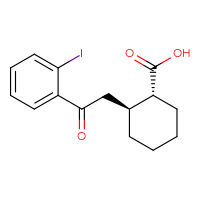 Chemical structure of (1R,2S)-2-[2-(2-iodophenyl)-2-oxoethyl]cyclohexane-1-carboxylic acid - CSSB00025744837
