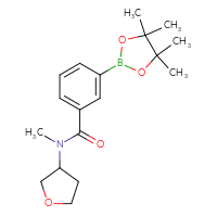 Chemical structure of N-methyl-N-(oxolan-3-yl)-3-(4,4,5,5-tetramethyl-1,3,2-dioxaborolan-2-yl)benzamide - CSSB02195989013