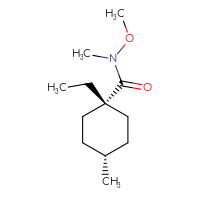 Chemical structure of (1s,4r)-1-ethyl-N-methoxy-N,4-dimethylcyclohexane-1-carboxamide - CSSB14976725129
