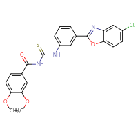 Chemical structure of 1-[3-(5-chloro-1,3-benzoxazol-2-yl)phenyl]-3-(3,4-dimethoxybenzoyl)thiourea - CSSB00121706507