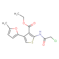 Chemical structure of ethyl 2-(2-chloroacetamido)-4-(5-methylfuran-2-yl)thiophene-3-carboxylate - CSSB00000682488