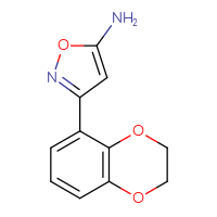 Chemical structure of 3-(2,3-dihydro-1,4-benzodioxin-5-yl)-1,2-oxazol-5-amine - CSSB00000356088