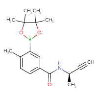 Chemical structure of N-[(2R)-but-3-yn-2-yl]-4-methyl-3-(4,4,5,5-tetramethyl-1,3,2-dioxaborolan-2-yl)benzamide - CSSB02522299010