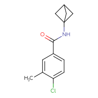 Chemical structure of N-{bicyclo[1.1.1]pentan-1-yl}-4-chloro-3-methylbenzamide - CSSB01156966610