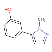 Chemical structure of 3-(1-methyl-1H-pyrazol-5-yl)phenol - CSSB00013172306