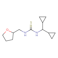 Chemical structure of 3-(dicyclopropylmethyl)-1-[(oxolan-2-yl)methyl]thiourea - CSSB01998247610