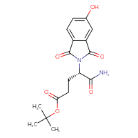 Chemical structure of tert-butyl (4S)-4-carbamoyl-4-(5-hydroxy-1,3-dioxo-2,3-dihydro-1H-isoindol-2-yl)butanoate - CSSB14929382717
