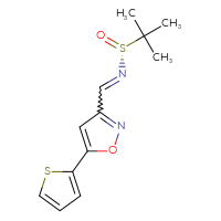 Chemical structure of (R)-2-methyl-N-{[5-(thiophen-2-yl)-1,2-oxazol-3-yl]methylidene}propane-2-sulfinamide - CSSB21331811488