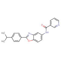 Chemical structure of N-{2-[4-(propan-2-yl)phenyl]-1,3-benzoxazol-5-yl}pyridine-3-carboxamide - CSSB00121611652