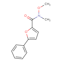 Chemical structure of N-methoxy-N-methyl-5-phenylfuran-2-carboxamide - CSSB00103401971