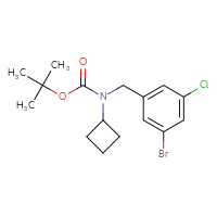 Chemical structure of tert-butyl N-[(3-bromo-5-chlorophenyl)methyl]-N-cyclobutylcarbamate - CSSB03219875980