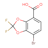 Chemical structure of 7-bromo-2,2-difluoro-2H-1,3-benzodioxole-4-carboxylic acid - CSSB00010990599