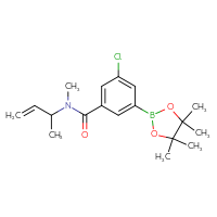 Chemical structure of N-(but-3-en-2-yl)-3-chloro-N-methyl-5-(4,4,5,5-tetramethyl-1,3,2-dioxaborolan-2-yl)benzamide - CSSB02526885377