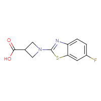 Chemical structure of 1-(6-fluoro-1,3-benzothiazol-2-yl)azetidine-3-carboxylic acid - CSSB00015200359