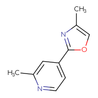 Chemical structure of 2-methyl-4-(4-methyl-1,3-oxazol-2-yl)pyridine - CSSB01550963559
