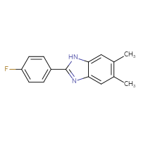 Chemical structure of 2-(4-fluorophenyl)-5,6-dimethyl-1H-1,3-benzodiazole - CSSB00000809315
