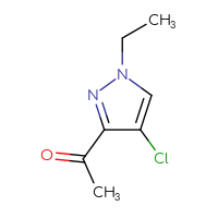 Chemical structure of 1-(4-chloro-1-ethyl-1H-pyrazol-3-yl)ethan-1-one - CSSB00000081591