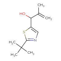 Chemical structure of 1-(2-tert-butyl-1,3-thiazol-5-yl)-2-methylprop-2-en-1-ol - CSSB00155761203