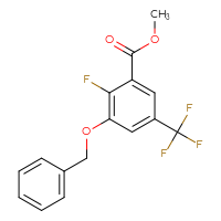 Chemical structure of methyl 3-(benzyloxy)-2-fluoro-5-(trifluoromethyl)benzoate - CSSB02145824206