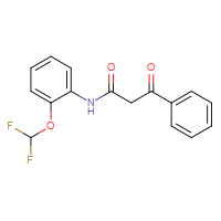 Chemical structure of N-[2-(difluoromethoxy)phenyl]-3-oxo-3-phenylpropanamide - CSSB00000692057