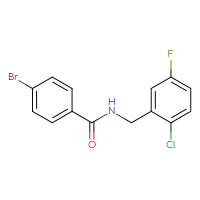 Chemical structure of 4-bromo-N-[(2-chloro-5-fluorophenyl)methyl]benzamide - CSSB02309393675