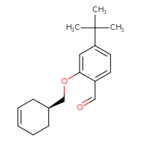 Chemical structure of 4-tert-butyl-2-{[(1S)-cyclohex-3-en-1-yl]methoxy}benzaldehyde - CSSB20466482807