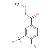 Chemical structure of 1-[4-methyl-3-(trifluoromethyl)phenyl]-2-(methylsulfanyl)ethan-1-one - CSSB00022216494