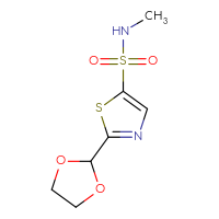 Chemical structure of 2-(1,3-dioxolan-2-yl)-N-methyl-1,3-thiazole-5-sulfonamide - CSSB01199113177