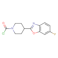 Chemical structure of 4-(6-fluoro-1,3-benzoxazol-2-yl)piperidine-1-carbonyl chloride - CSSB21224775227