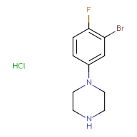 Chemical structure of 1-(3-bromo-4-fluorophenyl)piperazine hydrochloride - CSSB20895629565