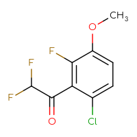 Chemical structure of 1-(6-chloro-2-fluoro-3-methoxyphenyl)-2,2-difluoroethan-1-one - CSSB02130980016