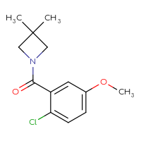Chemical structure of 1-(2-chloro-5-methoxybenzoyl)-3,3-dimethylazetidine - CSSB06425452946