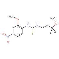 Chemical structure of 1-(2-methoxy-4-nitrophenyl)-3-[2-(1-methoxycyclopropyl)ethyl]thiourea - CSSB21432495264