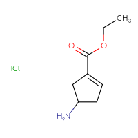 Chemical structure of ethyl 4-aminocyclopent-1-ene-1-carboxylate hydrochloride - CSSB00025775757
