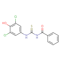 Chemical structure of 1-benzoyl-3-(3,5-dichloro-4-hydroxyphenyl)thiourea - CSSB00121600105