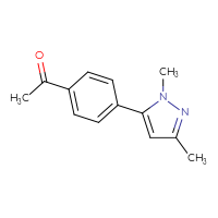 Chemical structure of 1-[4-(1,3-dimethyl-1H-pyrazol-5-yl)phenyl]ethan-1-one - CSSB00010200836